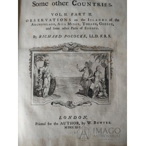 Eine Rarität! Richard Pococke's Travels in the Middle East, 1745 Englisch.