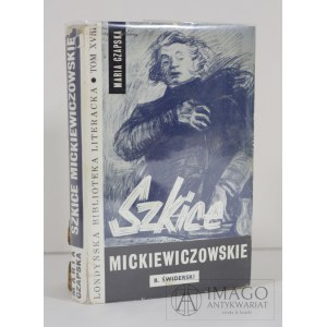 CZAPSKA Maria SZKICE MICKIEWICZOWSKIE, Exlibris z sygnetami wydawców emigracyjnych