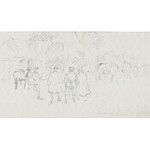 Wincenty WODZINOWSKI (1866-1940), Rysunki - notatki ze szkicownika artysty z czasu I wojny światowej [16 rysunków naklejonych na cztery plansze], 1915