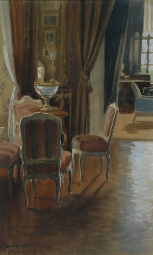 Józef WODZIŃSKI (1859-1918), Wnętrze pałacu w Służewie, 1913