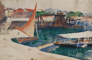 Teodor GROTT (1884-1972), Łodzie w porcie Concarneau