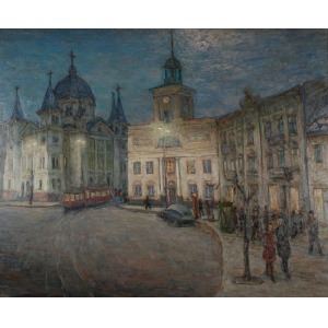 Stefan JUST (1905-1977), Plac Wolności w Łodzi o zmroku