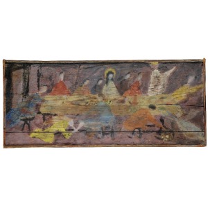 Piotr POTWOROWSKI (1898-1962), Ostatnia Wieczerza [Maria Magdalena obmywająca stopy Chrystusowi - tytuł z odwrocia obrazu], 1947