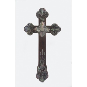 Krzyż łaciński, inkrustowany
