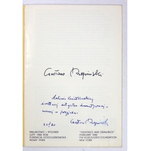 Nowojorski katalog prac C. Rzepińskiego z 1980 z dedykacją artysty.