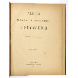 SYGIETYŃSKI Antoni - Album of Maks and Aleksander Gierymski. Text ... With 24 engravings. Warsaw 1886. red....