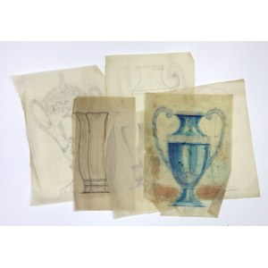 [ART]. [1920s and 1930s]. A group of drawings, designs, patterns of silver utilitarian objects and decorac...