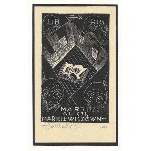 CIEŚLEWSKI (syn) Tadeusz (1895-1944) - Exlibris Marje Alicje Markiewiczówny.