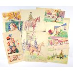 [watercolor sketches]. A collection of 29 watercolor sketches that are largely more or less advanced copies of ...