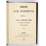 A. MICKIEWICZ - Vier Gedichtbände mit der Erstausgabe von Dziady Teil III von 1832.