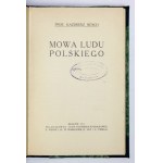 NITSCH Kazimierz - Mowa ludu polskiego. S mapou. Kraków 1911. druk. Uniw. Jagielloński. 16d, s. [8], 162,...