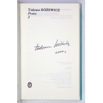 T. Różewicz - Prosa, Bde. 1-2. 1990. Mit Signatur des Autors in jedem Band.