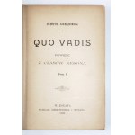 H. SIENKIEWICZ - Quo vadis. Bd. 1-3. 1896. Erste Ausgabe.