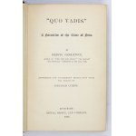 H. Sienkiewicz - Quo vadis. 1898. englische Übersetzung.