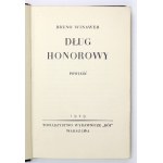 WINAWER Bruno - Dług honorowy. Powieść. Warszawa 1929. Towarzystwo Wydawnicze Rój. 16d, s. 212, [4]. opr....