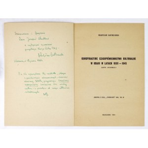 BARTOSZEWSKI W. - Konspirativer Journalismus ... Mit handschriftlicher Widmung des Autors.