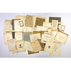[Bibliofilské MALÉ TISKY]. Soubor 121 drobných tisků vydaných bibliofilskými spolky od roku 1923 do vypuknutí války.