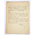 [GRABOWSKI Ambroży]. Handwritten dedication by Ambroży Grabowski to an unnamed senator along with a short his...