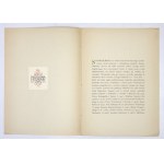 PIEKARSKI Kazimierz - To the lovers of books. Cracow 1929. 8, p. [4], plate 1.