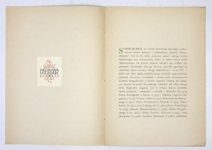 PIEKARSKI Kazimierz - Do miłośników książki. Kraków 1929. 8, s. [4], tabl. 1.