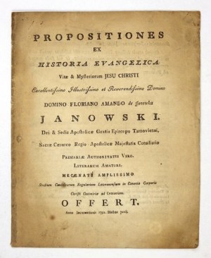Propositiones ex historia evangelica. 1792. Estreicher nie notuje!