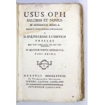 Čtyřsvazkové dílo o lékařském využití opia (v latině) z roku 1778.