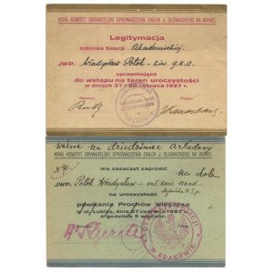[Juliusz SŁOWACKI, bringing the body]. Two printed admittance permits for the poet's funeral ceremony in Kra...