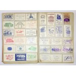 [Zucker-Werbebeutel]. Ein Pastedown einer Sammlung von 1.499 Miniatur-Zucker-Verpackungen, die in Gaststätten...