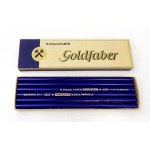 [Bleistifte, Johann Faber]. Sammlerkarton mit einem Satz von 6 Schachteln, die jeweils 12 Kopierstifte der Marke Goldfaber enthalten.