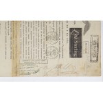 [OBLIGACJA Rotszyldowska z 1822]. 1822 goda. Nepreryvnyj dochod po 5 na sto. Roubles 720....