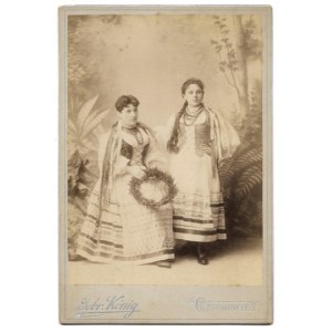 [PORTRAIT PHOTOGRAPHY - late 19th century girls from Chernivtsi - posed photograph]. [not after 27 May 1894]....