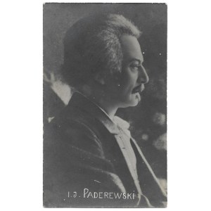 [PADEREWSKI Ignacy Jan - portrétna fotografia 2]. [1918]. Pohľadnicová forma fotografie. 13,3x8,2 cm,...