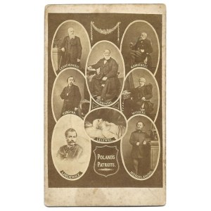 [Januaraufstand - Tableau Polens Patrioten]. [1863]. Fotoform. 8,8x5,7 cm auf Original....