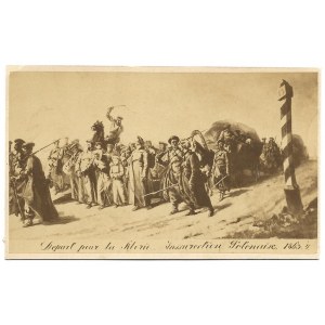 [Januaraufstand - Szene Aufbruch nach Sibirien]. [1860s]. Fotografie-Formular. 7,6x13,...