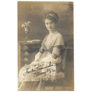 Hanka Siemińska - zestaw 5 fotografii z dedykacjami artystki. 1910, 1912.