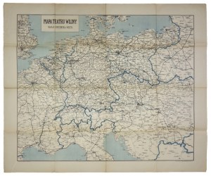 [EUROPA środkowa]. Mapa teatru wojny. Mapa dwubarwna form. 61x73,8 cm.