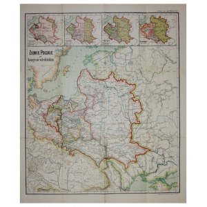 [POLSKA]. Ziemie polskie po kongresie wiedeńskim. Litografia barwna form. 50,3x43 cm.