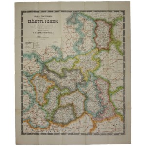 [POLSKA]. Mapa pocztowa gubernii Królestwa Polskiego wraz z skorowidzem i wykazem wszelkich dróg oraz odległości od nich...