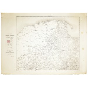 Seltene 9-Blatt-Karte der polnischen Gebiete von 1915