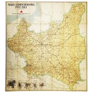 [POLSKO]. Automapa Polska. Barevná mapa. 94,8x86,7 cm.