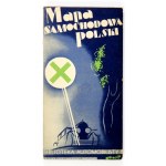 [POLEN]. Autokarte von Polen. Farbiges Kartenblatt. 94,8x86,7 cm.