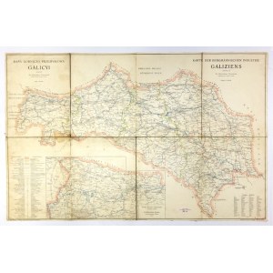 [GALICJA]. Mapa górniczo przemysłowa Galicyi. Mapa barwna form. 60,9x95,2 cm.