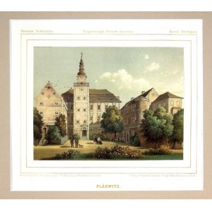 [PIELASZKOWICE]. Pläswitz. Provinz Schlesien, Regierungs-Bezirk Breslau, Kreis Striegau. Color lithograph form....