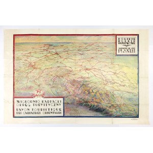 [Eastern Carpathians]. Eastern Carpathian tourist district. Rayon touristique des Carpathes orientales. Color map form....