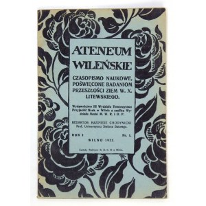 ATENEUM Wileńskie. R. 1, nr 1: 1923.