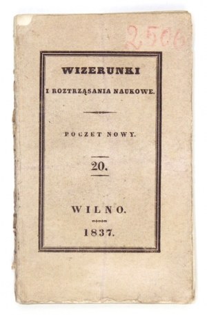WIZERUNKI i Roztrząsania Naukowe, t. 20: 1837.