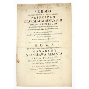 Huldigung der Akademie von Krak. an den neu gewählten König, 9 XII 1764. 