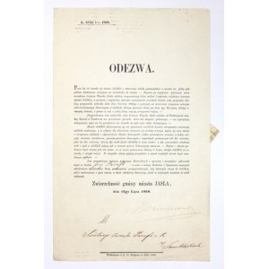 Informacja o otwarciu szkoły w Jaśle w 1868.