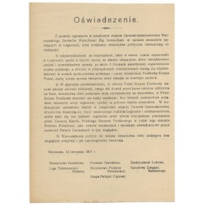 Reakcia organizácií nezávislosti na krízu s prísahou. 1917.