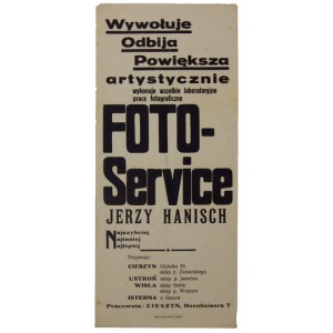Reklama na fotografický podnik v Cieszyně. 1930s.